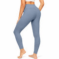 Legging femme taille M en tissu extensible bleu gris à taille haute pour sport