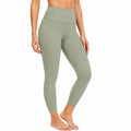 Legging femme L en textile extensible vert sauge taille haute pour sport