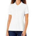 Polo femme taille S blanc manches courtes coupe ajustée