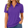 Polo femme M violet en maille à manches courtes style décontracté