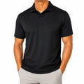 Polo homme taille M noir en tissu synthétique à manches courtes style classique