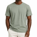 T-shirt homme taille M en tissu vert sauge à col rond manches courtes style décontracté