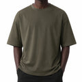 T-shirt L vert kaki textile à manches courtes coupe ample