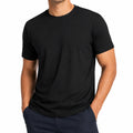 T-shirt homme XL noir en tissu à manches courtes col rond coupe régulière