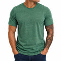 T-shirt homme XL vert à manches courtes col rond style décontracté